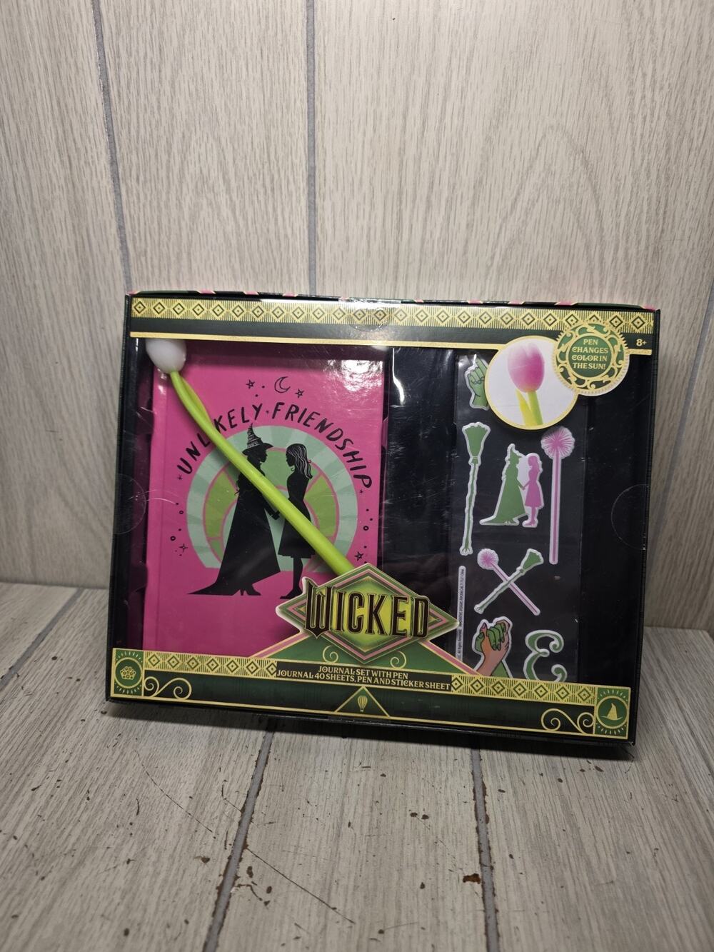 Wicked “Glinda” Pink 40 Pg Journal Set Puffy Stickers & Pen New In Package
